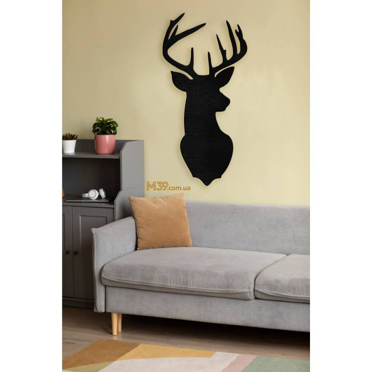 Декор из дерева на стену - панно "Голова Оленя", 3D картина из дерева