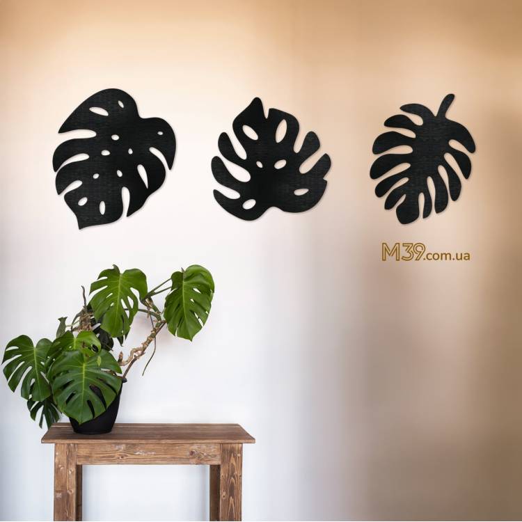 Декоративное деревянное панно Экзотические листья