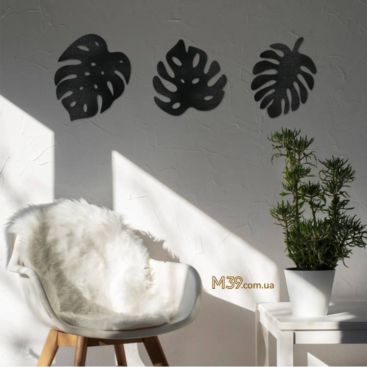 Декоративное деревянное панно Экзотические листья