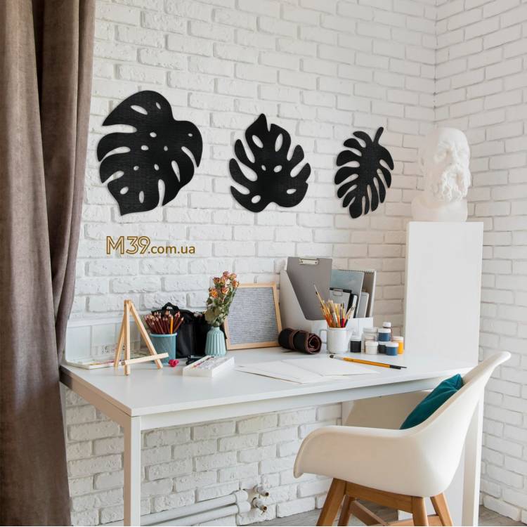 Декоративное деревянное панно Экзотические листья