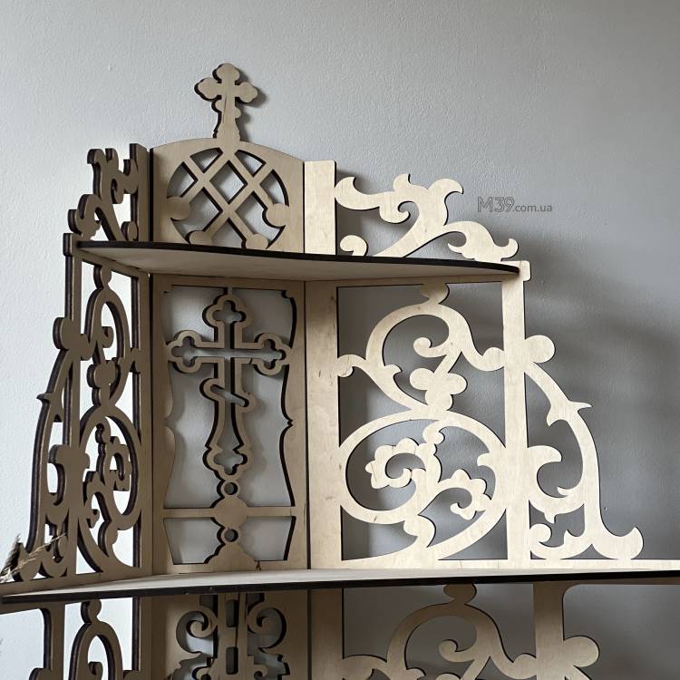 Іконостас домашній з дерева Настінний. Поличка для ікон