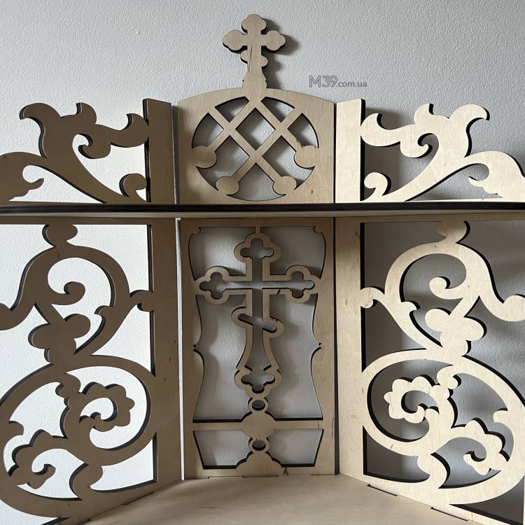 Іконостас домашній з дерева Настінний. Поличка для ікон