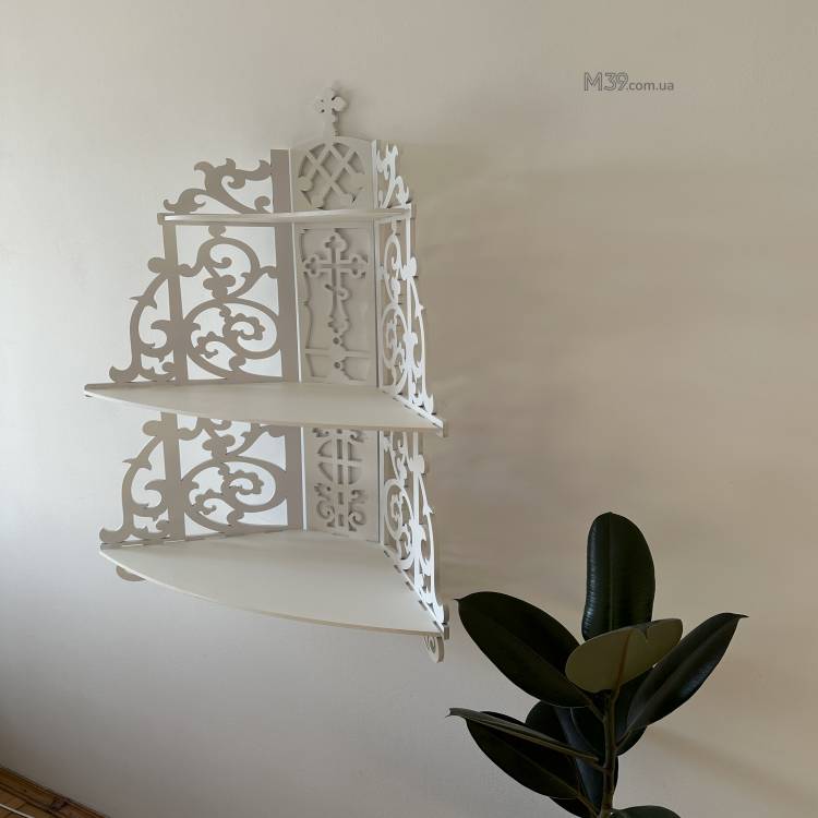 Іконостас домашній з дерева Настінний. Поличка для ікон