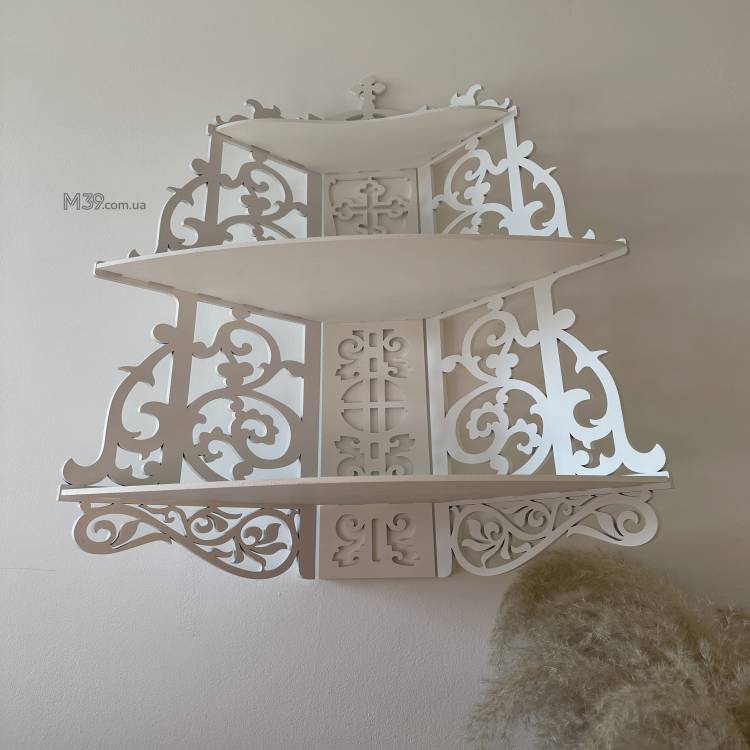 Іконостас домашній з дерева Настінний. Поличка для ікон