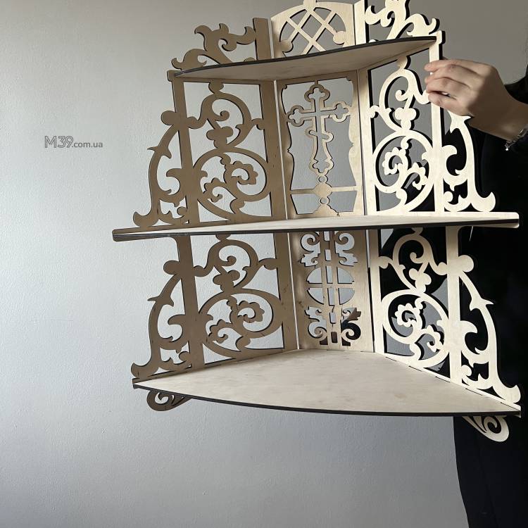 Іконостас домашній з дерева Настінний. Поличка для ікон