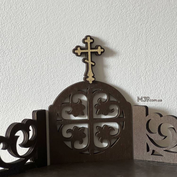 Іконостас домашній. Поличка кутова для ікон широка