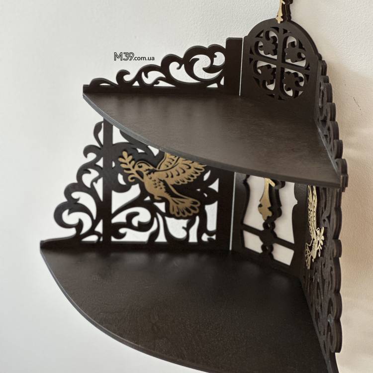 Іконостас домашній. Поличка кутова для ікон широка