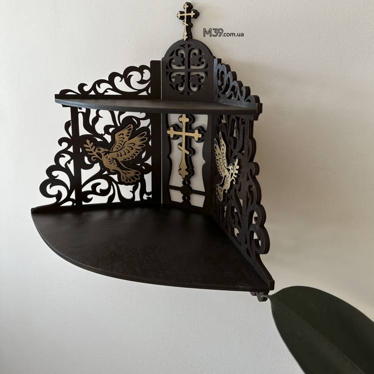 Іконостас домашній. Поличка кутова для ікон широка