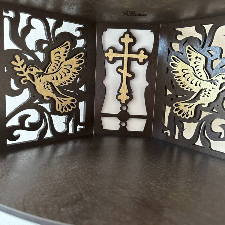 Іконостас домашній. Поличка кутова для ікон широка