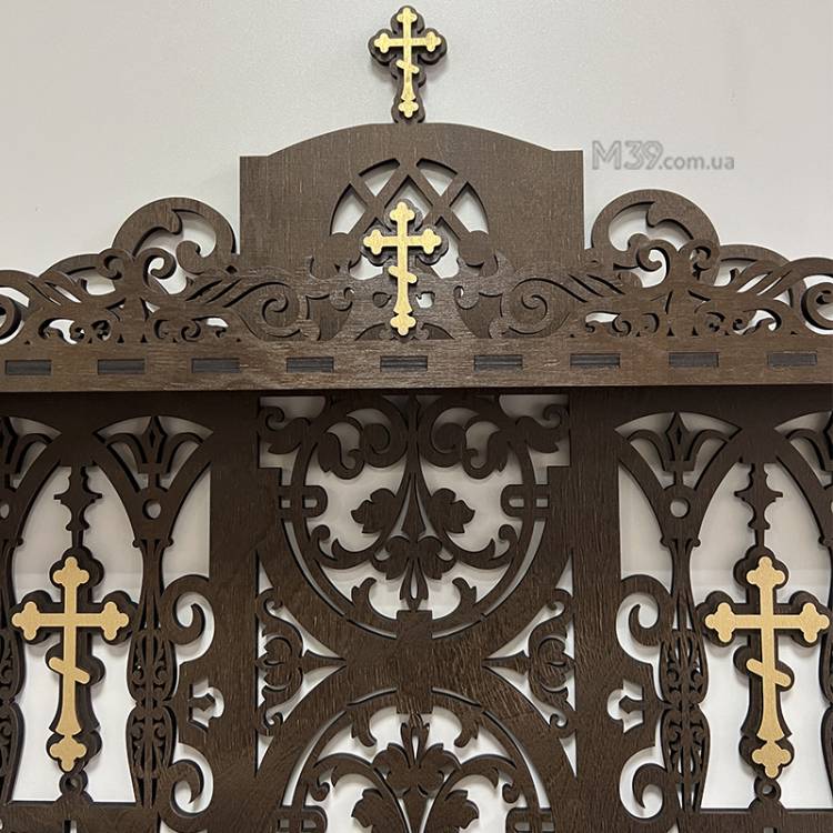 Поличка для ікон настінна. Іконостас домашній з підсвічником 