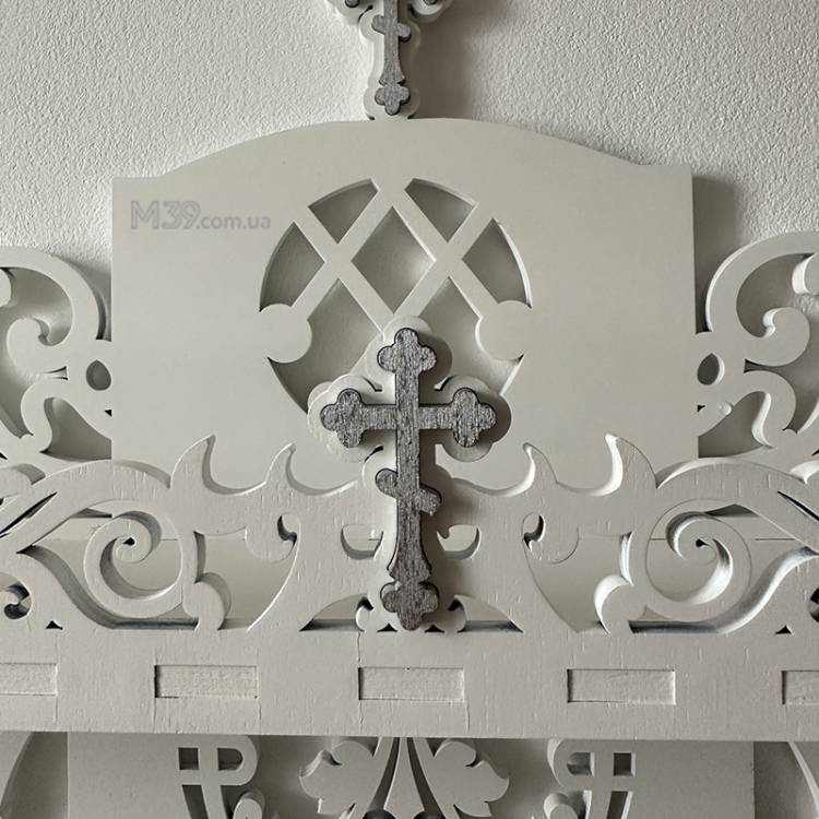 Поличка для ікон настінна. Іконостас домашній з підсвічником 