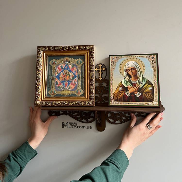 Иконостас домашний маленький, Полка для икон настенная