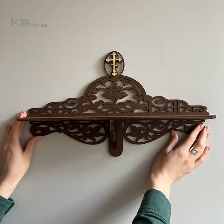 Иконостас домашний маленький, Полка для икон настенная