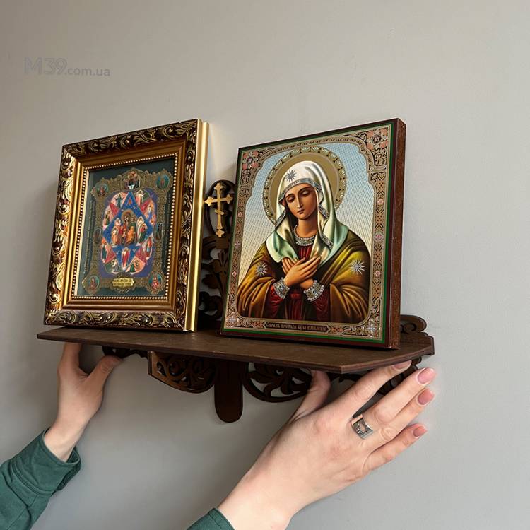 Иконостас домашний маленький, Полка для икон настенная