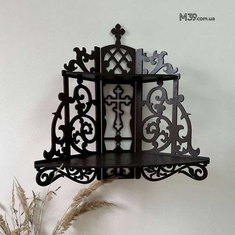 Іконостас домашній з дерева Настінний. Поличка для ікон