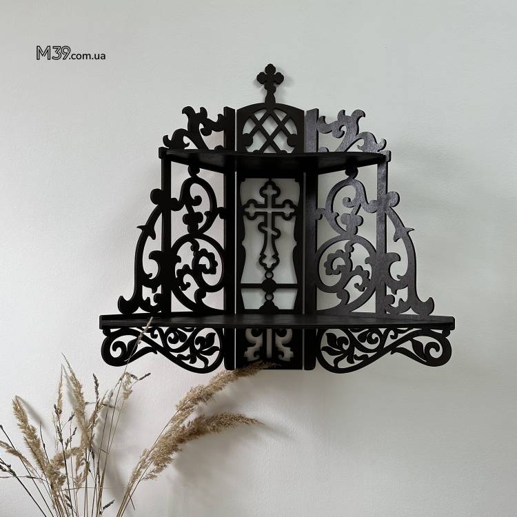 Іконостас домашній з дерева Настінний. Поличка для ікон