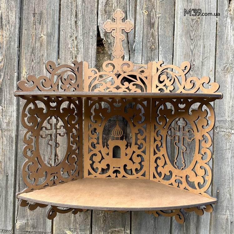 Іконостас домашній. Поличка кутова для ікон