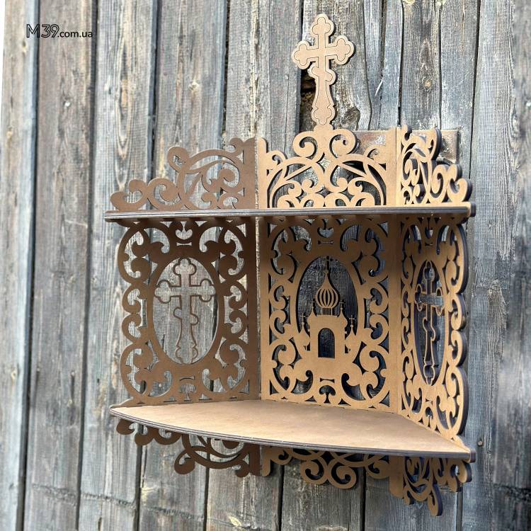 Іконостас домашній. Поличка кутова для ікон