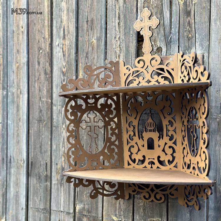 Іконостас домашній. Поличка кутова для ікон