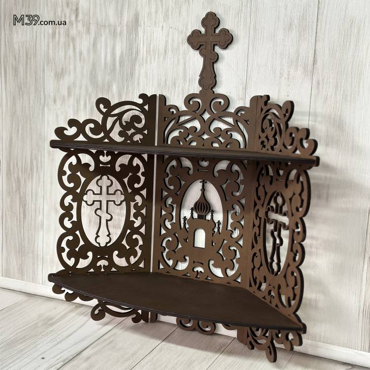 Іконостас домашній. Поличка кутова для ікон