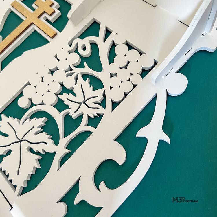 Поличка для Ікон, Іконостас Домашній з Виноградом і Голубами Настільний