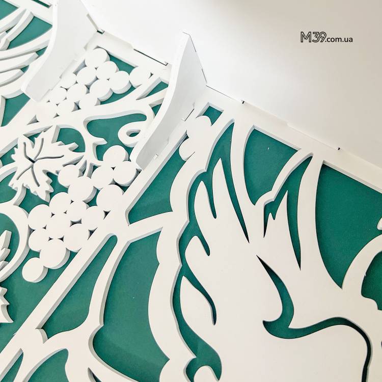 Поличка для Ікон, Іконостас Домашній з Виноградом і Голубами Настільний