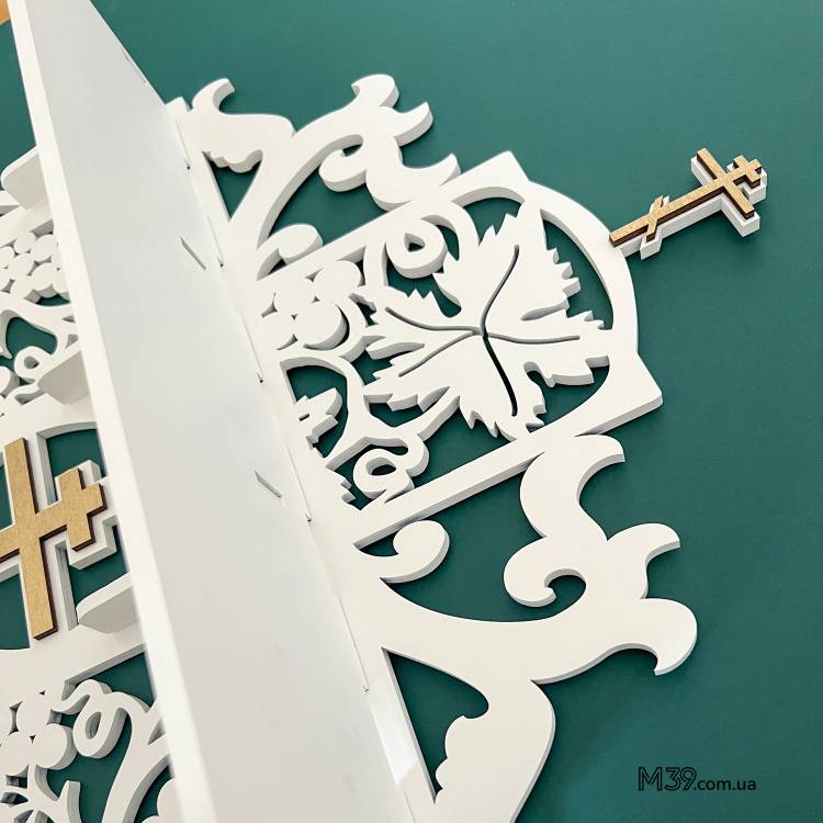 Поличка для Ікон, Іконостас Домашній з Виноградом і Голубами Настільний