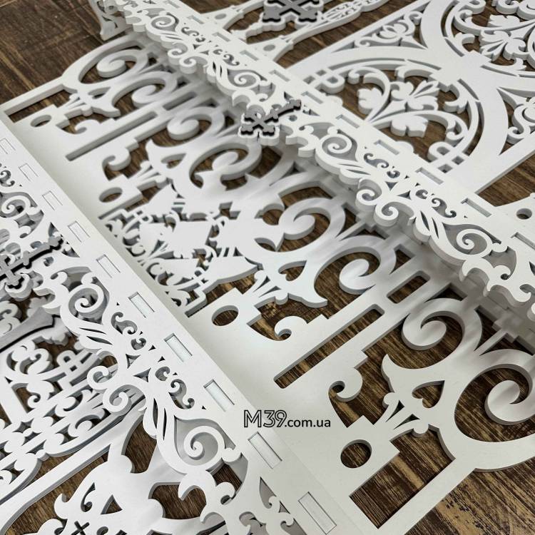 Іконостас Великий Настінний з Дерева на 5 Поличок