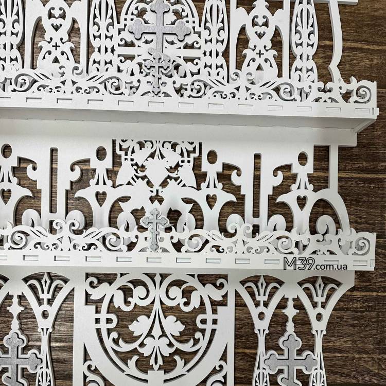 Іконостас Великий Настінний з Дерева на 5 Поличок