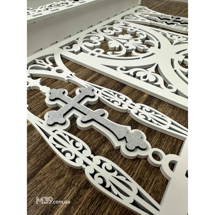 Іконостас Великий Настінний з Дерева на 5 Поличок