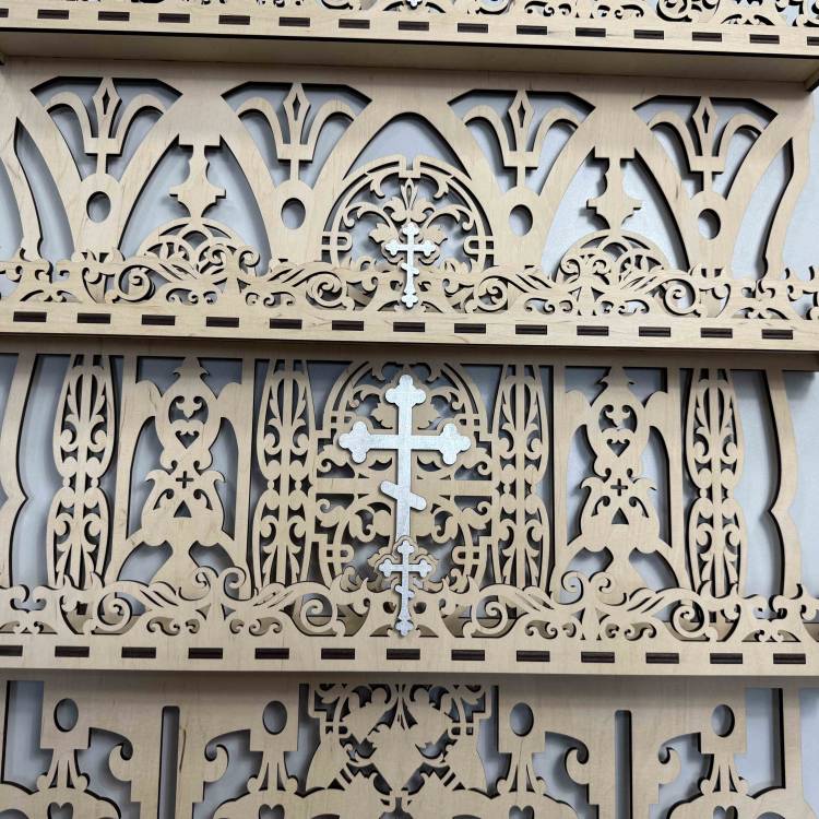 Іконостас настінний великий, дерев’яний, на 5 полиць m39.com.ua Іконостас настінний великий, дерев’яний, на 5 полиць