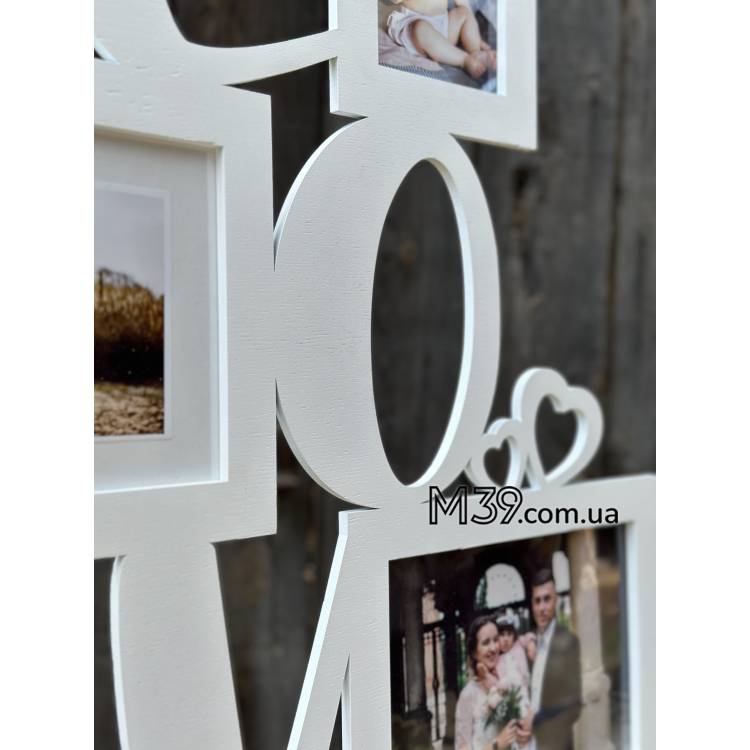 Подарунок коханій людині на 14 лютого - Фоторамка з дерева Love вертикальна