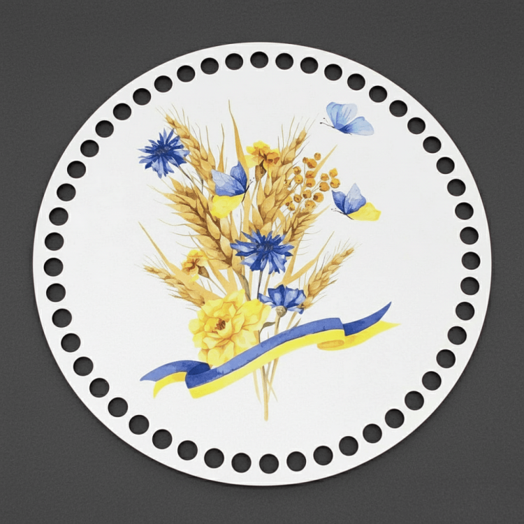 Круглое Донышко с Рисунком для Сумочки или Корзинки "Колосья" m39.com.ua Круглое Донышко с Рисунком для Сумочки или Корзинки "Колосья"