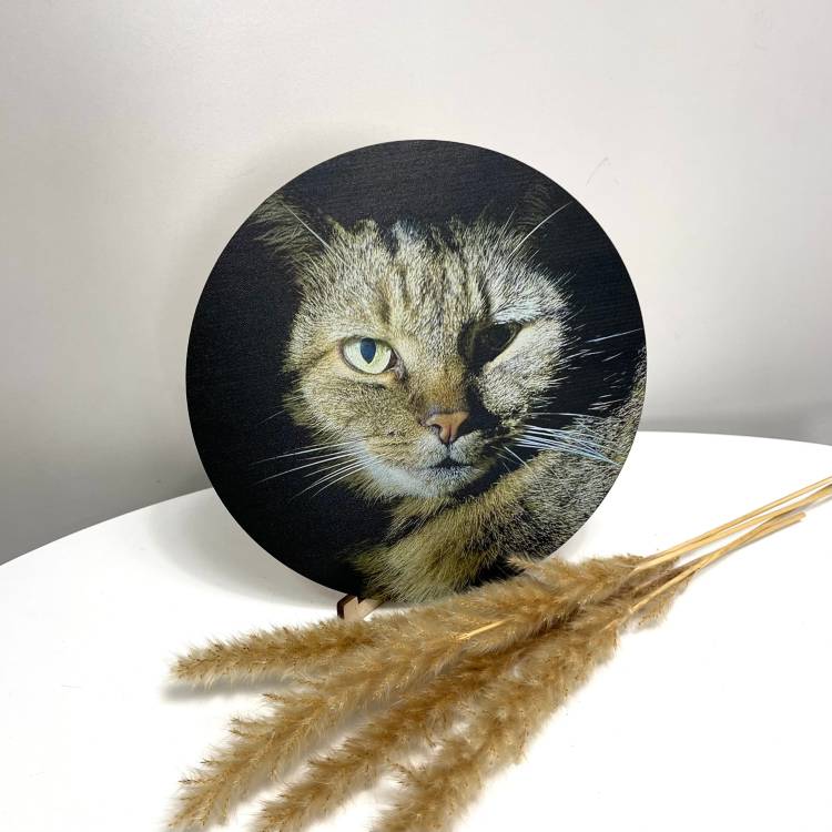 Декор для дома с фото — фотокуб на деревянной подставке