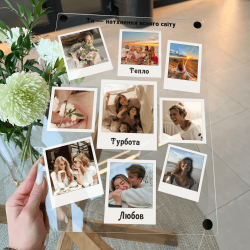 Дошка з Фото, Акрил з фото Polaroid, Фото на прозорому фоні