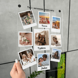 Дошка з Фото, Акрил з фото Polaroid, Фото на прозорому фоні