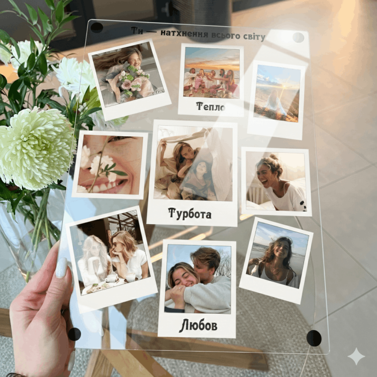 Дошка з Фото, Акрил з фото Polaroid, Фото на прозорому фоні m39.com.ua Дошка з Фото, Акрил з фото Polaroid, Фото на прозорому фоні
