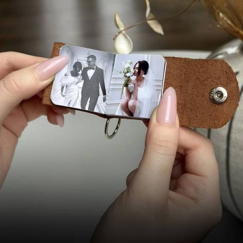 Шкіряний фотобрелок із вашими фото (10-14 фотографій)