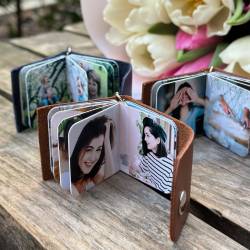 Брелок фотоальбом зі шкіри з вашими фото, подарунок для коханих