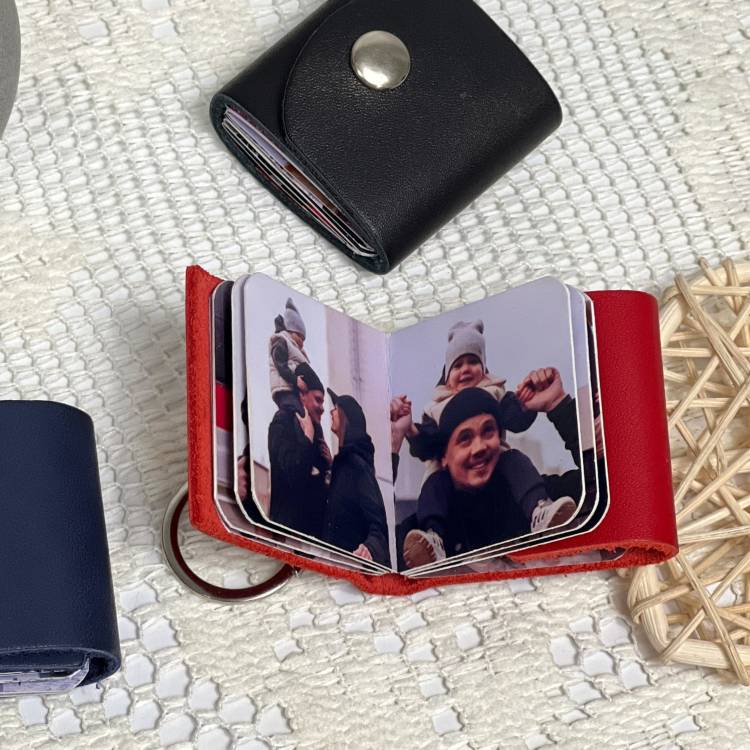 Персонализированный кожаный брелок с вашими фотографиями (10–14 фото)