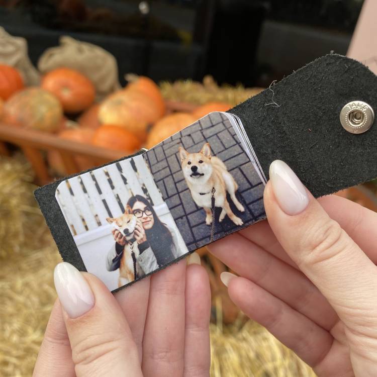 Шкіряний фотобрелок на ключі з вашими фотографіями (10–14 фото)