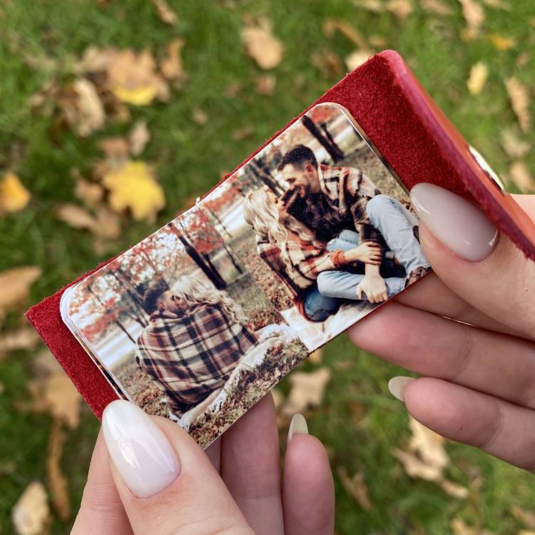 Фотобрелок из кожи с вашими фото, оригинальный подарок