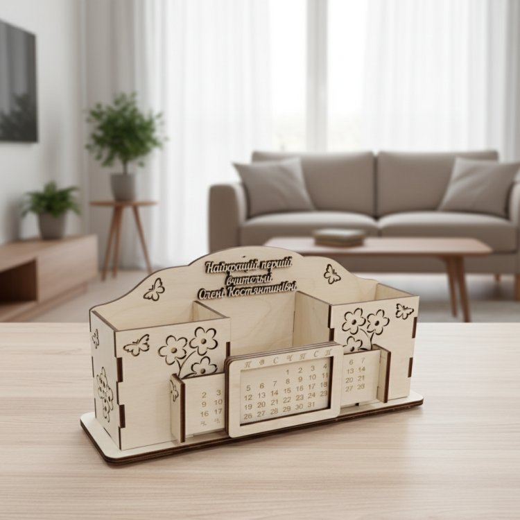 Подарунок Вчительці - Органайзер Канцелярський "Найкращому вчителю" Іменний