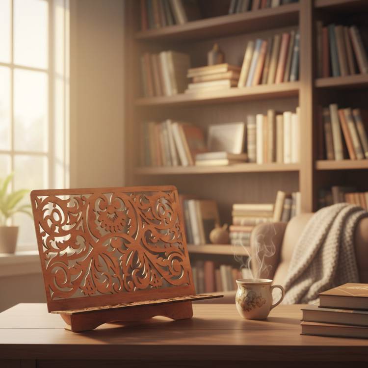 Декоративна Підставка під Книги Ажурна з Дерева