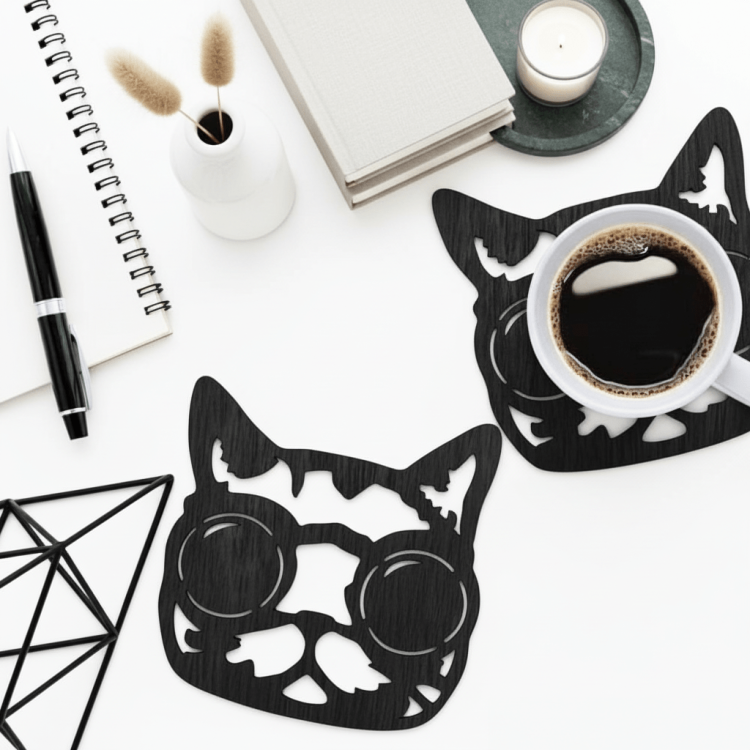 Подарунок Любителю Котів - Підставка під гаряче "Кіт в окулярах", костер m39.com.ua Подарунок Любителю Котів - Підставка під гаряче "Кіт в окулярах", костер