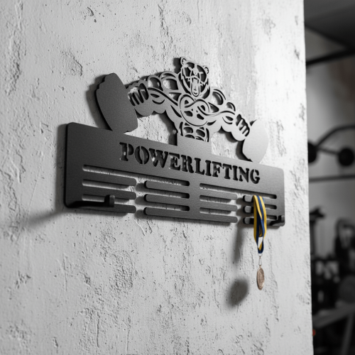 Медальниця з дерева, подарунок паверліфтеру "Powerlifting"