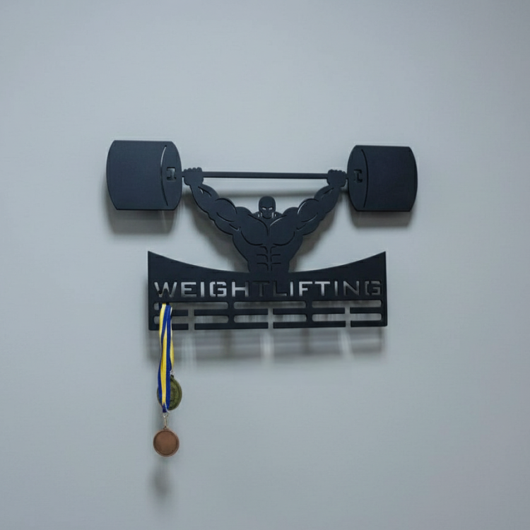 Медальница из дерева тяжелая атлетика, weightlifting
