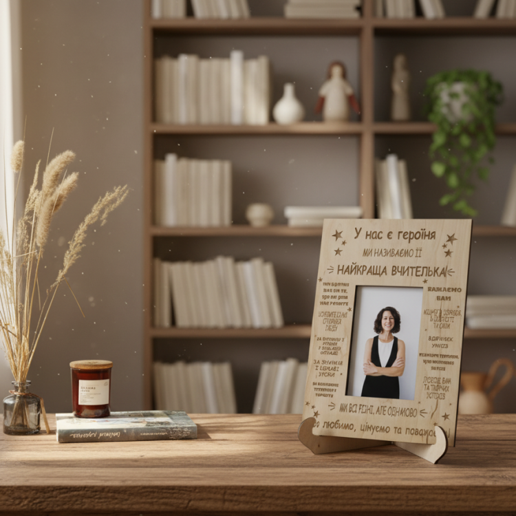 Найкращий Подарунок Вчительці на День Знань, рамка для фото настільна Вчителька Героїня m39.com.ua Найкращий Подарунок Вчительці на День Знань, рамка для фото настільна Вчителька Героїня
