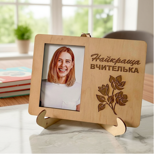 Подарунок для вчительки - Фоторамка "Найкраща вчителька" настільна