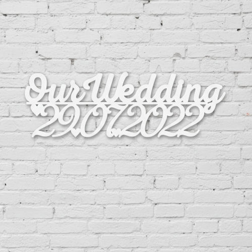 Весільний Напис з Дерева Our Wedding з Датою m39.com.ua Весільний Напис з Дерева Our Wedding з Датою
